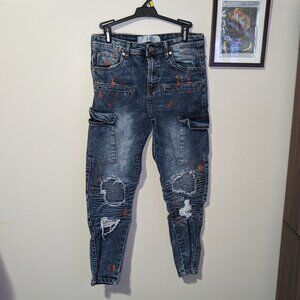 Refinery Republic Men's Moto Jeans with Paint Decoration 14 EUC
